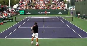 Roger Federer Practice 2014 BNP Paribas Open Part 1