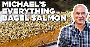Michael Symon's Planked Everything Bagel Spiced Salmon | Symon Dinner's Cooking Out | Food Network