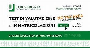 Test di valutazione e immatricolazioni online | Università degli Studi di Roma “Tor Vergata”
