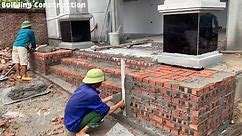 Techniques For Building Steps With Bricks And Natural Stones For The Porch Using Manual Methods