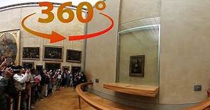 360 / VR (4k) The Mona Lisa a portrait of Lisa Gherardini by Leonardo da Vinci at the Louvre - Paris