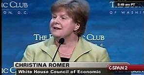 Christina Romer Remarks on the Economic Stimulus Package