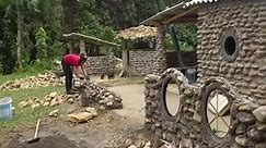 Complete Build Stone Fence, Decorative Flower Planting, BUILD LOG CABIN - Daily Farm