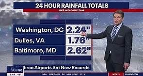 DC area airports set daily rainfall records