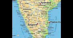 map of south India