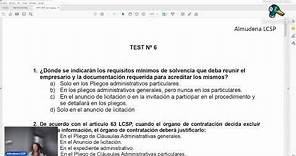 TEST Nº 6 sobre la Ley 9/2017 LCSP