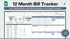 Bill Tracker Google Sheets - How to Manage your Bill Payments - FULL template tour - Bill Calendar