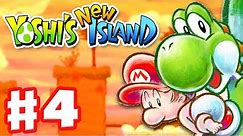 Yoshi's New Island - Gameplay Walkthrough Part 4 - World 4 (Nintendo 3DS)