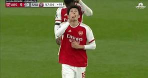 Goal Takehiro Tomiyasu - Arsenal v. Sheffield 23-24 | Premier League | Telemundo Deportes