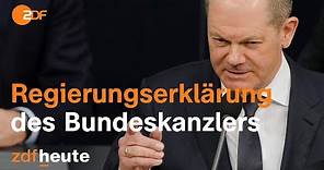 Live: Regierungserklärung von Bundeskanzler Scholz, anschließend Debatte | ZDF Heute im Parlament