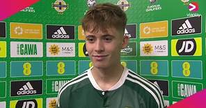 Northern Ireland's Isaac Price speaks after goalscoring performance in victory against Denmark