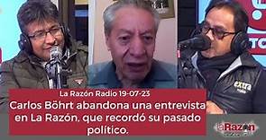 Carlos Böhrt abandona una entrevista en La Razón, que recordó su pasado político.