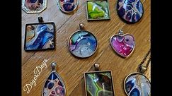 TUTORIAL Make Pendants with Acrylic Skins || Gorgeous, Colorful Jewerly with Left Over Paint!!