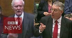 Tony Benn v Hilary Benn on war votes - BBC News