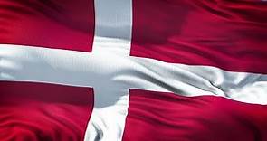 Denmark Flag 5 Minutes Loop - FREE 4k Stock Footage - Realistic Danish Flag Wave Animation