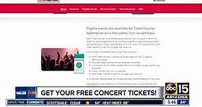 Get free concert tickets from Ticketmaster/Live Nation
