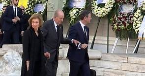 Los reyes eméritos acuden juntos al funeral de Constantino de Grecia en Atenas