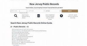 New Jersey Public Records (Search Criminal, Court, And Others Online).