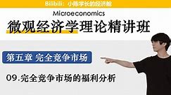 微观经济学——37.完全竞争市场的福利分析【教材精讲班】