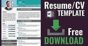 CV/Resume Template free download in word doc format (100% editable)