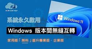 Windows 10/11 無料永久啟用 家用版升級專業版 一鍵完成 [CC字幕]