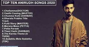 Top 10 Songs of Anirudh || 2020 || Tamil jukebox || Latest best songs of Anirudh