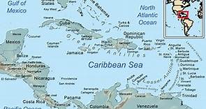 Map of the Caribbean Sea and Its Islands