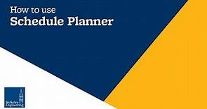 How to use Schedule Planner