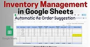 Inventory Management Template (In Google Sheets) - IN OUT Balance Track with Auto Re-Order