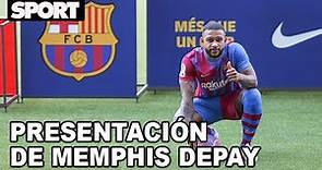 Así ha sido la PRESENTACIÓN de MEMPHIS DEPAY como nuevo jugador del FC BARCELONA 🔵🔴