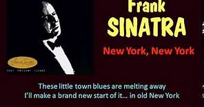 New York New York Frank Sinatra Lyrics