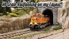 Railfanning HO Scale Trains on my Layout!