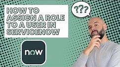 Assign A Role To A User In ServiceNow
