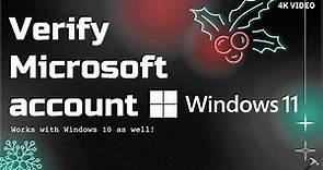 Verify Microsoft account in Windows 11/10