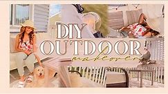 DIY OUTDOOR BALCONY MAKEOVER | military base housing, new furniture, & diy outdoor sofa! 🌼