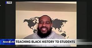 Jason Vaughn teaching Black History to students