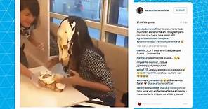Novia de Iker Casillas estrena Instagram con pastelazo en la cara