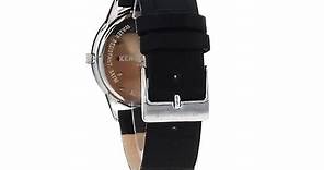 Kenneth Cole New York Men's Diamond Stainless Steel Japanese-Quartz Watch with Leather Strap, Black,
