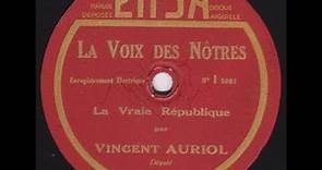 Vincent Auriol " la vraie République " 1936