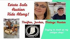 Come with me to an Estate Sale Auction | Finding Vintage To Resell | Vintage Toys Antique Furniture