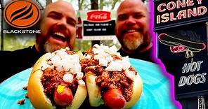 AMAZING CONEY ISLAND HOT DOG MADE ON THE BLACKSTONE GRIDDLE! THE BEST CONEY SAUCE RECIPE!