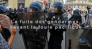 La fuite des gendarmes Manifestation du 25 septembre 2021 Montpellier