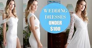 TRYING ON 6 WEDDING DRESSES UNDER $100 | AFFORDABLE AND GORGEOUS?! | LeighAnnSays