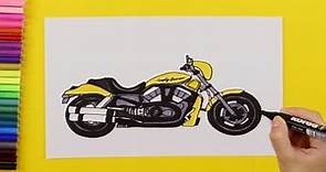 How to draw a Harley Davidson motorcycle