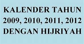 Kalender Tahun 2009, 2010, 2011, 2012, Lengkap dengan Tahun Hijriyah dan Pasaran Jawa