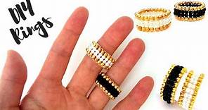 10 minutes DIY ring. Beaded rings for beginners. ring making tutorial