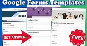 Using Google Forms? Try these templates!