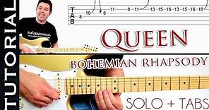 Como tocar Bohemian Rhapsody de QUEEN en guitarra SOLO tutorial