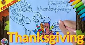 Happy Thanksgiving Coloring | Learning to Color For Kids | How to Color a Turkey | AAN