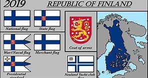 Finland History with Map and Flags